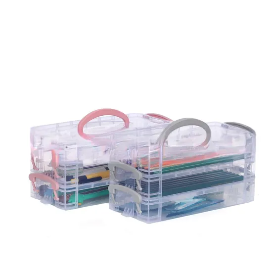 투명 보관 상자 플라스틱 보관 학생 기숙사 화장품 보석 문구 분류 상자 Stackable